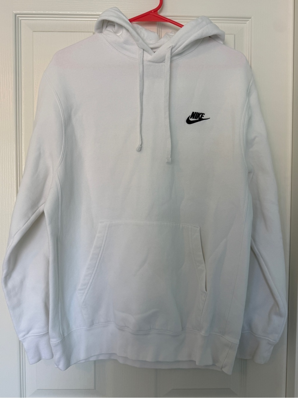 Nike White Crewneck Hoodie with Black Swoosh